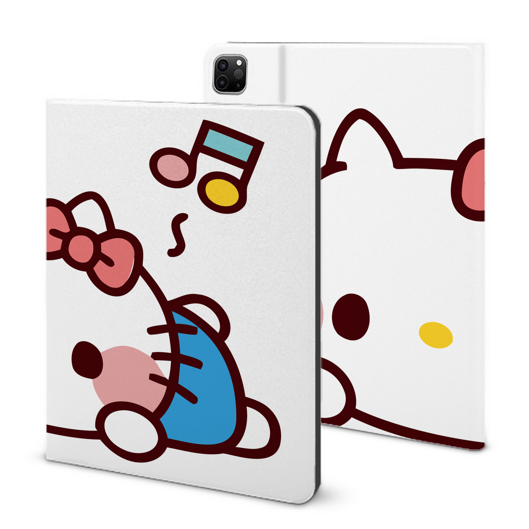 （画像用） Hello Kitty ハローキティ IPad ケース ブック型 PUレザー TPU 耐衝撃 軽量 薄型 ペン収納なし 全面保護 IPad 各モデル対応
